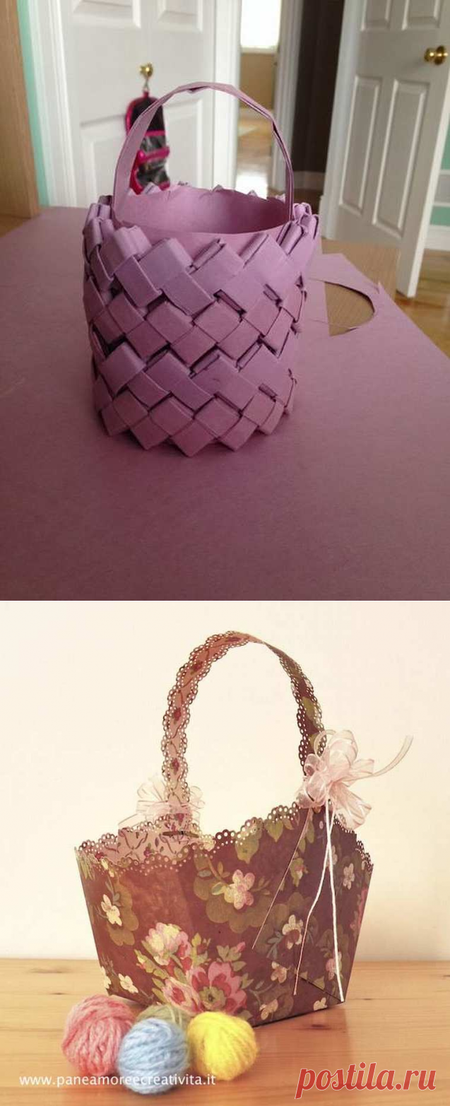 Корзинки из бумаги своими руками