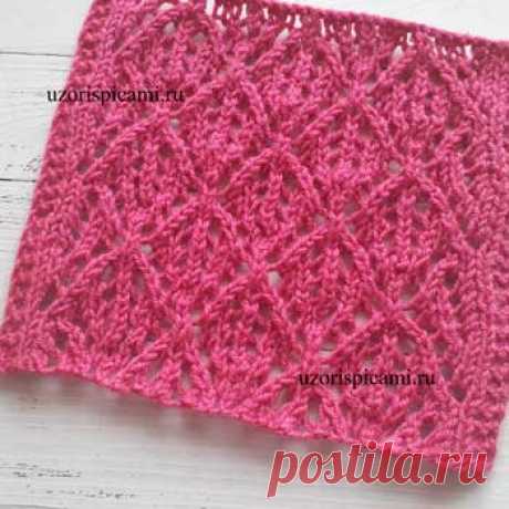 Ажурный узор спицами для палантина, схема узора - Самые красивые узоры спицами