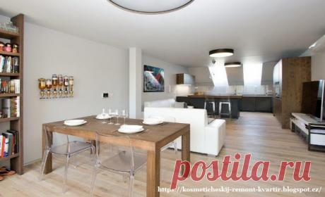 Косметический ремонт квартир: Дизайн интерьера квартиры любителя хорошей еды и качественных велосипедов