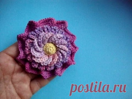 Как вязать цветок Урок 52 Сrochet flower pattern for free Вязание крючком