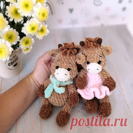 PDF Плюшевый Бычок крючком. FREE crochet pattern; Аmigurumi animal patterns. Амигуруми схемы и описания на русском. Вязаные игрушки и поделки своими руками #amimore - корова, коровка, телёнок, плюшевый бык, бычок из плюшевой пряжи
