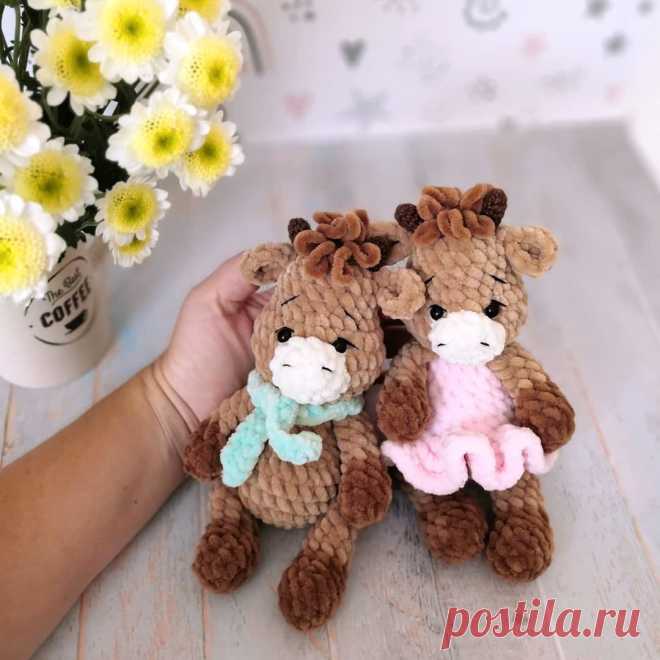 PDF Плюшевый Бычок крючком. FREE crochet pattern; Аmigurumi animal patterns. Амигуруми схемы и описания на русском. Вязаные игрушки и поделки своими руками #amimore - корова, коровка, телёнок, плюшевый бык, бычок из плюшевой пряжи