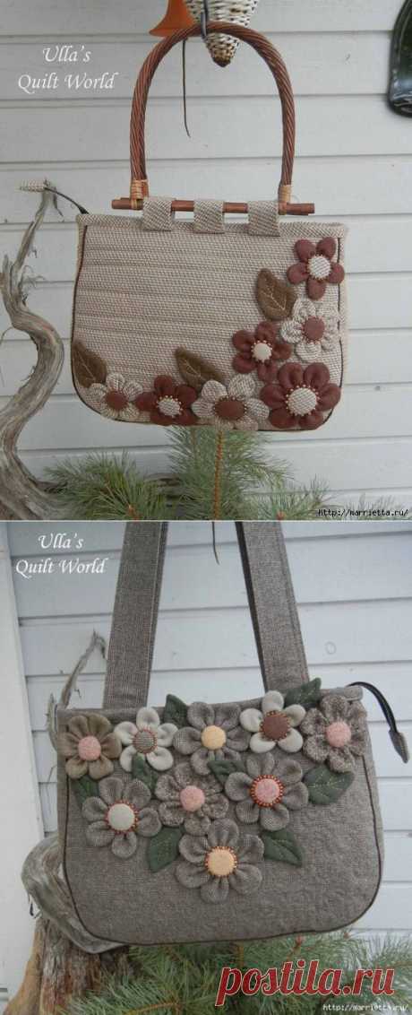 Цветочные сумочки от Ulla's Quilt World