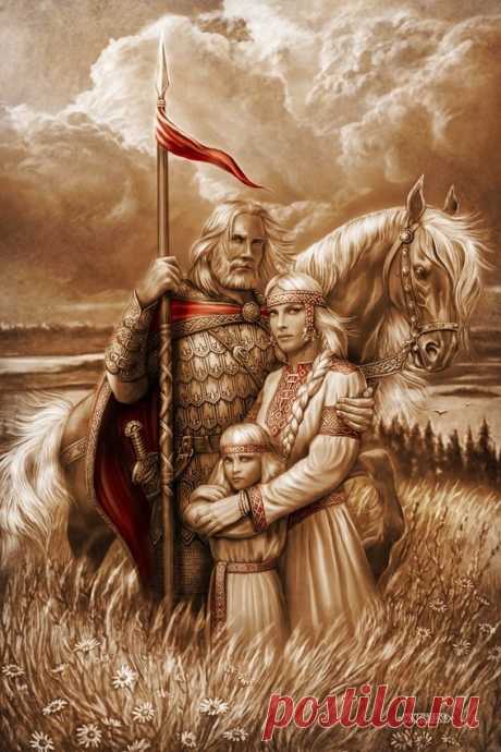 Картины Игоря Евгеньевича Ожиганова основаны на скандинавских сагах и славянских былинах и сказках.