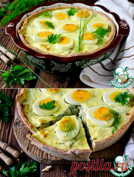 Киш с капустой и яйцами
