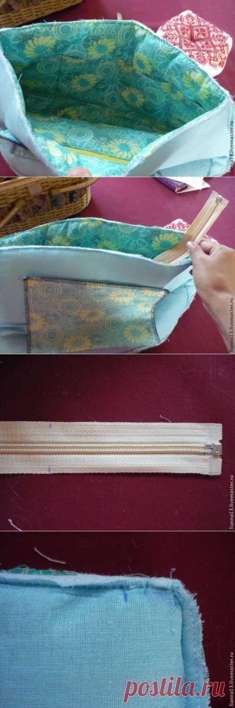 Ровно и аккуратно вшиваем молнию в сумку - Ярмарка Мастеров - ручная работа, handmade