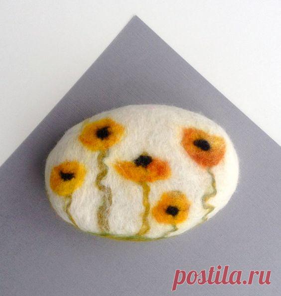 Felted Soap Orange Calendula Honey with Marigold by Engelfelt