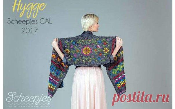 Великолепный жаккард крючком. Накидка. Схема