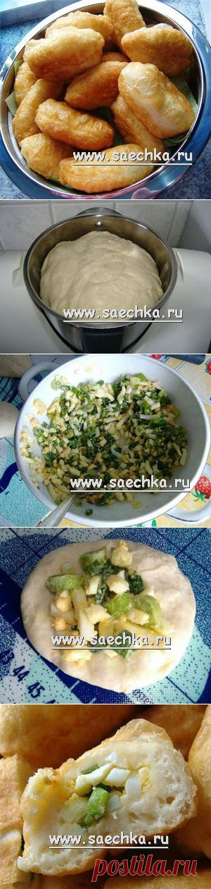 Пирожки с зелёным луком и с варёными яйцами - рецепт с фото