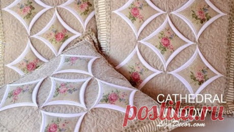 Patchwork tutorial Cathedral Window - Chrámová okna LizaDecor