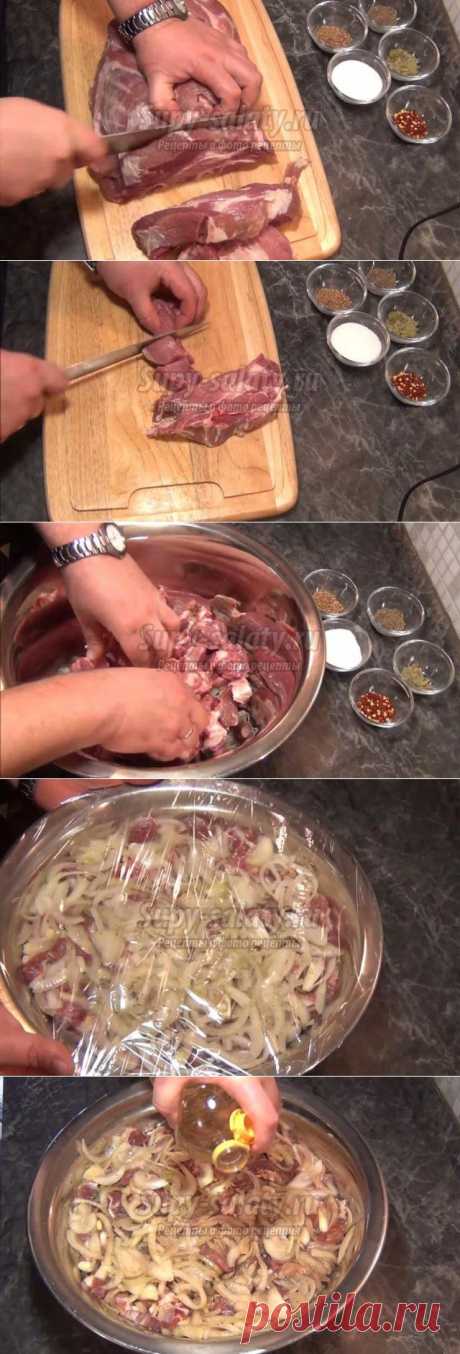 Маринуем шашлык из свинины без уксуса.