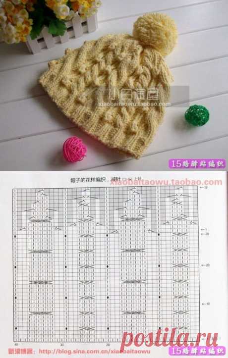 麻花帽子的织法视频、图解|棒针编织图解 - 15路驿站