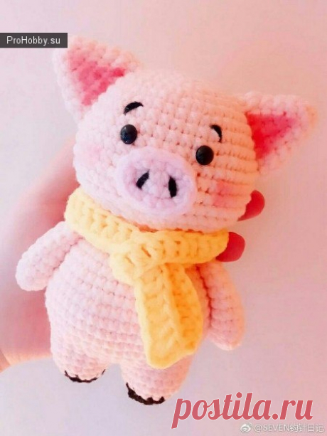 Розовая свинка крючком / Вязание игрушек / ProHobby.su | Вязание игрушек спицами и крючком для начинающих, мастер классы, схемы вязания