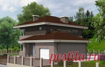 Проект аккуратного двухэтажного дома с гаражом Rg4744