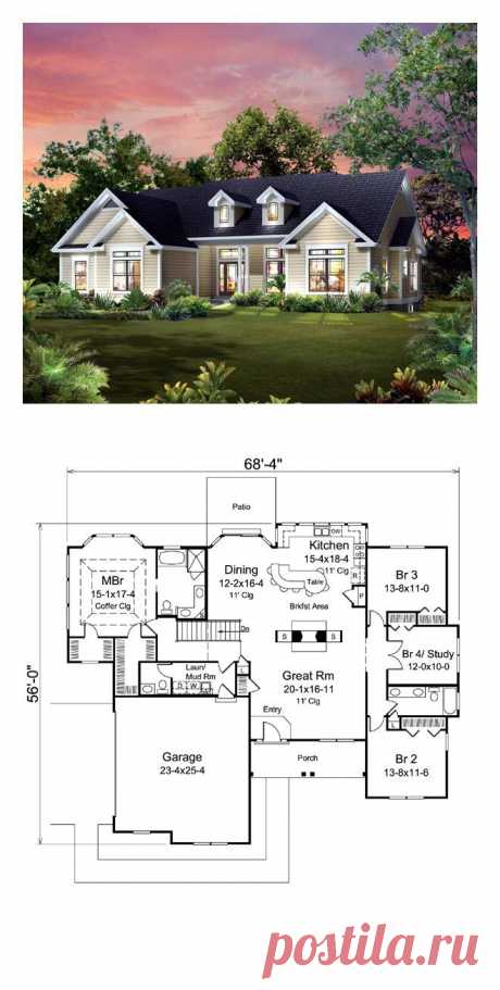 Cape Cod Country Craftsman Ranch Traditional House Plan 95900