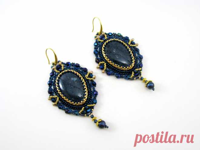 Колье и серьги "Ночное рандеву" | biser.info - всё о бисере и бисерном творчестве