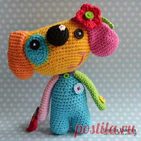 Crochet dog pattern Rainbow dogie от VendulkaM на Etsy