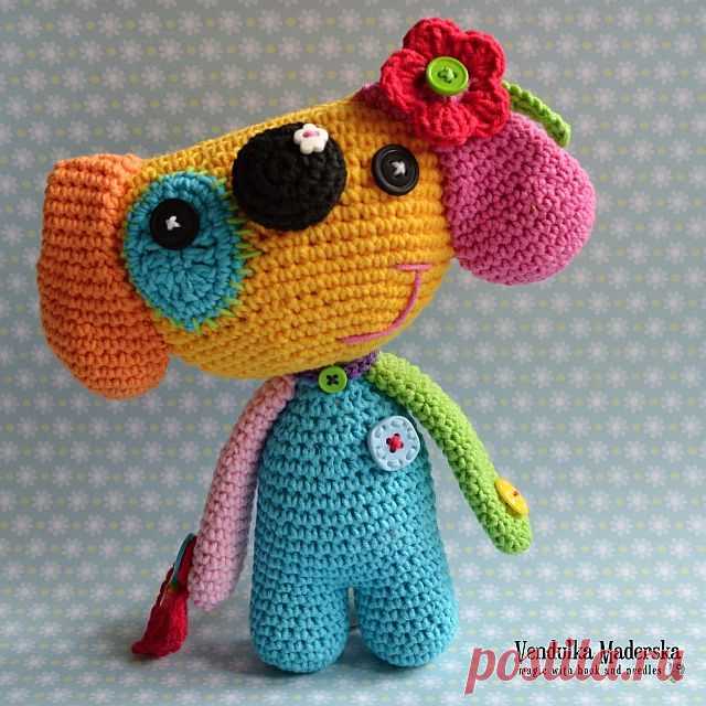 Crochet dog pattern Rainbow dogie от VendulkaM на Etsy