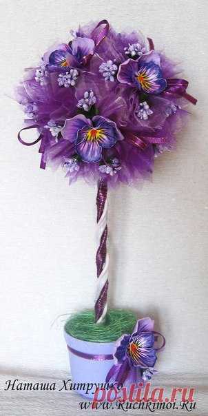 Анютины глазки из фоамирана