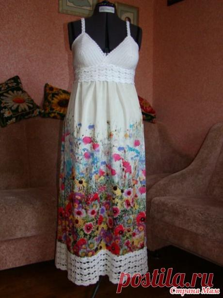 Сарафанчик-комбинированное вязание