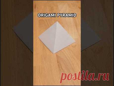 HOW TO MAKE A ORIGAMI PYRAMID INSTRUCTION | ORIGAMI PAPER PYRAMID INCL ART
