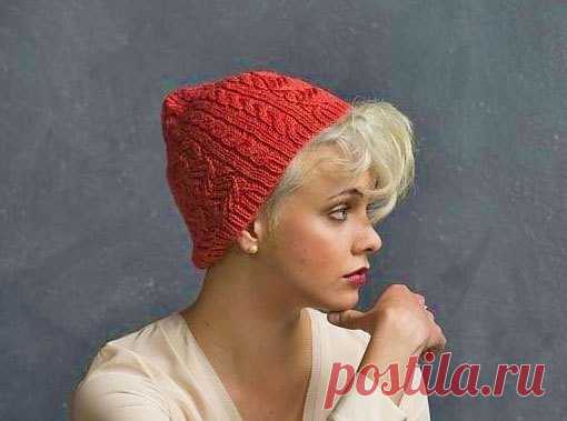 Молодёжная шапка спицами для девушки | Вязание Шапок - Модные и Новые Модели