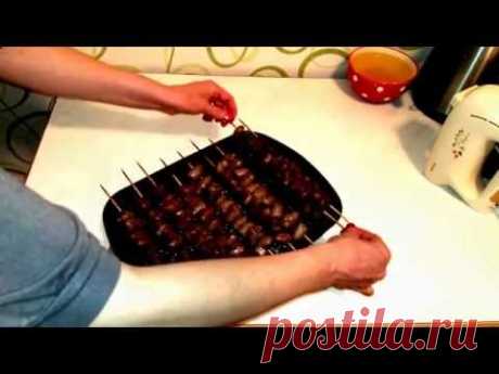 Шашлык из куриных сердец Рецепт второго блюда как приготовить в духовке ужин домашних быстро вкусно - YouTube