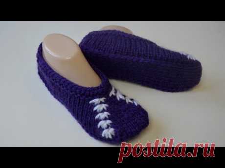 Бесшовные следки на двух спицах