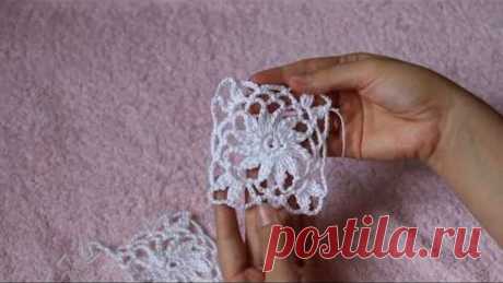 Вязание крючком. Crochet. Соединение цветочных мотивов