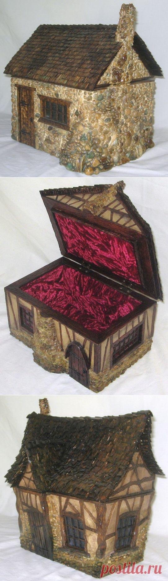 Из гальки. Домики-шкатулки