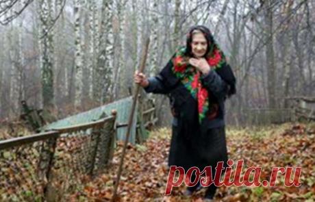 В деревне старушка осталась вдовой и не с кем теперь поделиться бедой