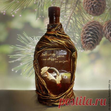 Купить Бутылка сувенирная "За рулём" - бутылка, сувенир, подарок, мужчине, именная бутылка, юбилей
