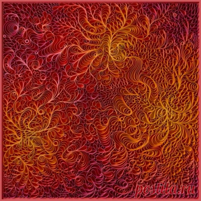 Невероятные колористические картины, нарисованные полосами холста — Рукоделие