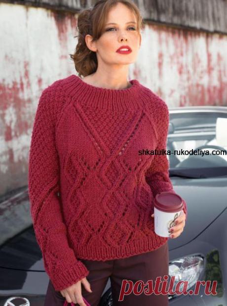 свитер спицами