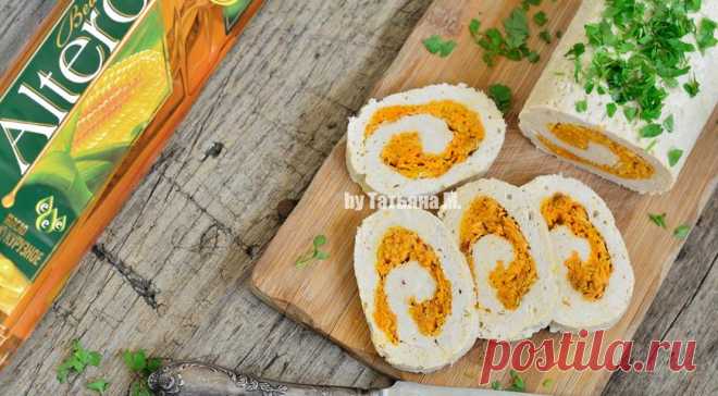 Паровой куриный рулет, пошаговый рецепт с фото