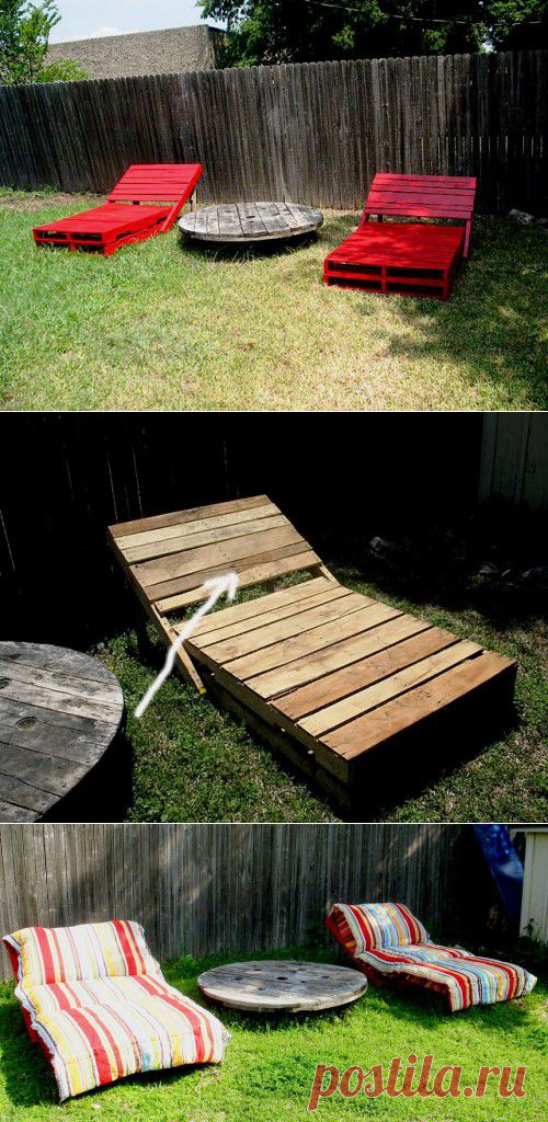 Деревянная садовая мебель &#8212; лежак своими руками | Дача своими руками