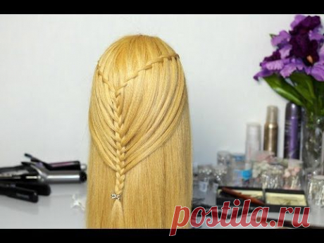 Braided prom hairstyles for long hair. Прическа с плетением на выпускной для длинных волос. - YouTube