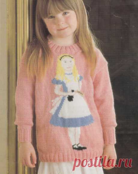 alice in wonderland jumper knitting pattern PDF vintage instarsia chart jumper sweater for child double knit This is a PDF file containing a copy of the patterns for this fabulous Alice in wonderland jumper.    The pattern gives instructions for sizes age 3-4, 5-6, 7-8 and 9-10. It is knit in double knit yarn on 3.25 and 3.75mm needles.    The file will be available for instant download once payment is received (a link is sent directly from Etsy).    Thanks very much for looking.