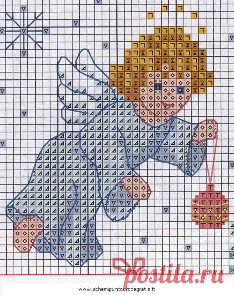 Natale_angeli_55 schema punto croce gratuito da stampare