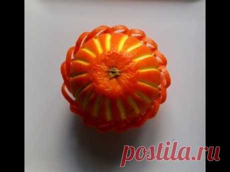 Décoration d'une orange, learning free Fruit Carving