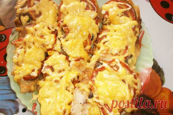 Куриные отбивные с грибочками и сыром — Сад Заготовка