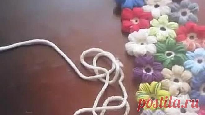 ШИКАРНЫЕ ЦВЕТЫ ИЗ ОСТАТКОВ ПРЯЖИ. ЛЕГКОЕ РУКОДЕЛИЕ