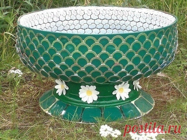 Вазоны из покрышек