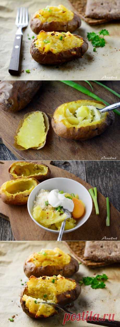 Печеный картофель со сливочной начинкой