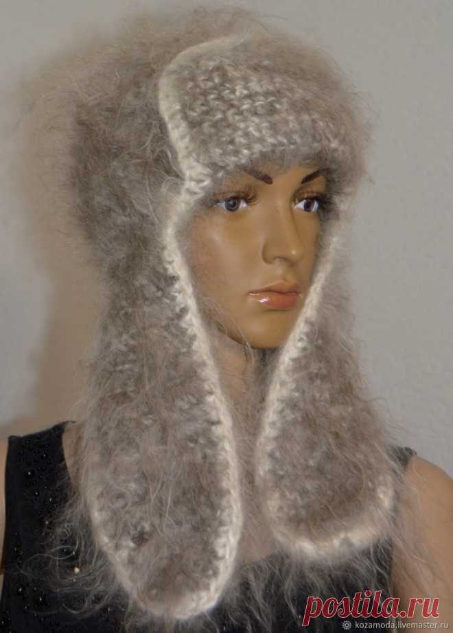 Пуховая шапка Русская Ушанка вязаная из 100% козьего пуха  урюпинск – купить в интернет-магазине на Ярмарке Мастеров с доставкой Пуховая шапка Русская Ушанка вязаная из 100% козьего пуха  урюпинск - купить или заказать в интернет-магазине на Ярмарке Мастеров | Утепляемя красиво!  Стильная пуховая шапка…