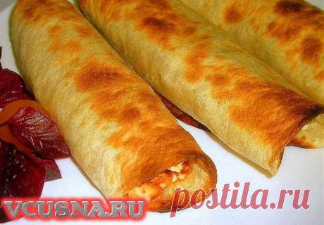 Шаурма в лаваше - пошаговый кулинарный рецепт VCUSNA.RU