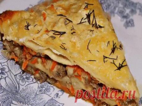 Мясной пирог из тонкого армянского лаваша