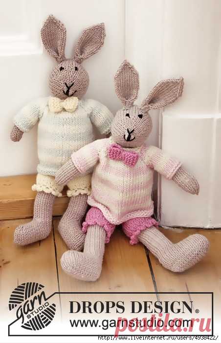 Mr. Bunny & Mrs. Bunny by DROPS design. Заяц и зайчиха.