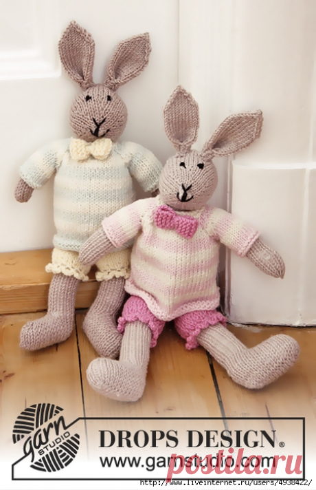 Mr. Bunny & Mrs. Bunny by DROPS design. Заяц и зайчиха.