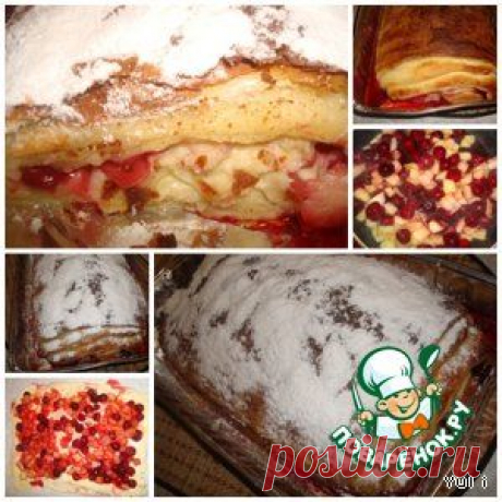Вишнево-яблочный штрудель - кулинарный рецепт